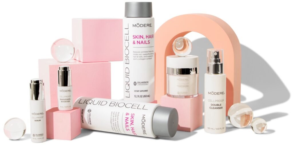 modere liquid biocell skin liquuid biocell collagen skin care collection banner